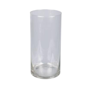 Elegant Cylinder Clear Glass Vase - 20cm
