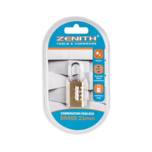 Padlock combo | brass | 4 wheel reset | 21x35mm