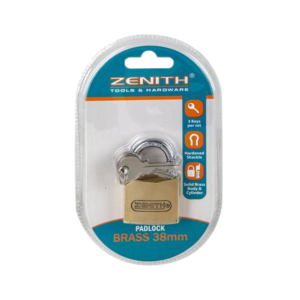 Padlock zenith brass 38mm carded