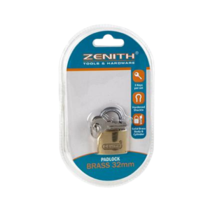 Padlock zenith brass 32mm carded