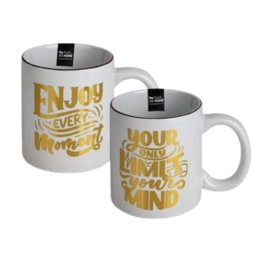 Mug Daily Gold Print Motivational Assorted