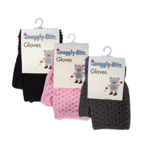 Snuggly-Bits Ladies Winter Knit Gloves with Open Finger Tips
