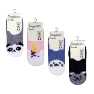 Snuggly-Bitz Indoor Floor Socks with Animal Designs