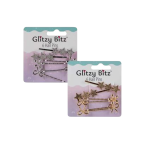 Hair Clips Fashion Pins Asstd 6Pce