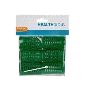 Hair Curlers Plastic 6Pc Large Green