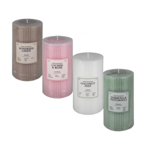 Candle Pillar Round Asstd 13X7Cm Scented