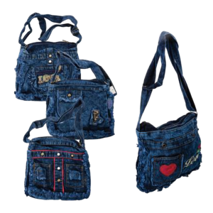 Bag Ladies Denim Asstd 35X30Cm