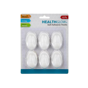 Hook Self Adhesive Plastic 6Pc Oval