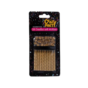 Candle Birthday 24 Candles Holders Gld