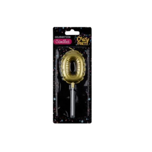 Candle Birthday Balloon No 0 Gld 5Cm