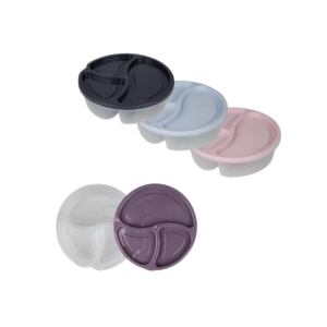 Lunch Box Clear Base 3 Division 750ml Round