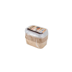 Kraft paper bowls with lid 500ml 6pc rectangle