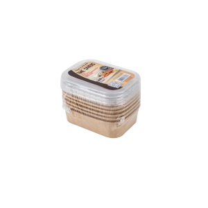 Kraft paper bowls with lid 650ml 6pc rectangle