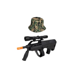 Gun Rifle Friction Military Hat Set