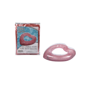 Inflatable Heart Tube Sequins 90cm Astd