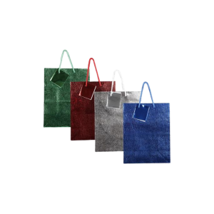 Medium Metallic Paper Gift Bag, 18 × 23 cm, Embossed