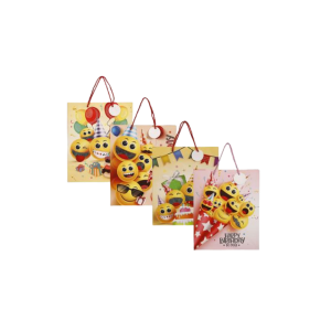 Gift Bag Paper Large Emoji Glitter 26x32cm