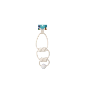 Pet Dog Toy Tug Rope Triple With Ball