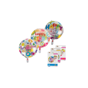 Balloon Clear Print Happy Birthday Assorted 45Cm F-01