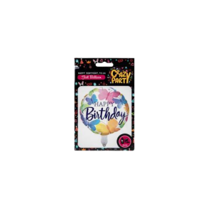 Balloon Helium Round Happy Birthday Assorted 45Cm F-01