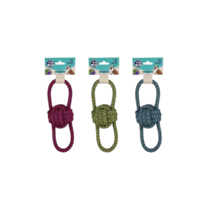 Pet Dog Tug Toy String Double Loop 24x9cm